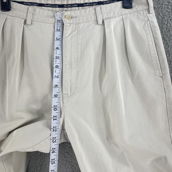 Polo Ralph Lauren Chino Pants Mens 36 x32 Beige Pleated Front Classic Fit - Picture 4 of 11